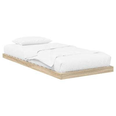 Gulv seng ramme Sonoma eg 90 x 200 cm Konstrueret træ