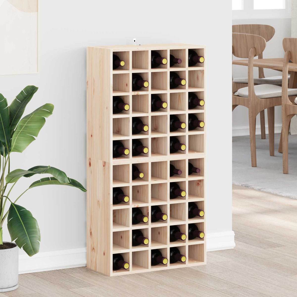 Vinfad 2 stk. Naturfarvet 56 x 25 x 56 cm Massiv fyrretræ