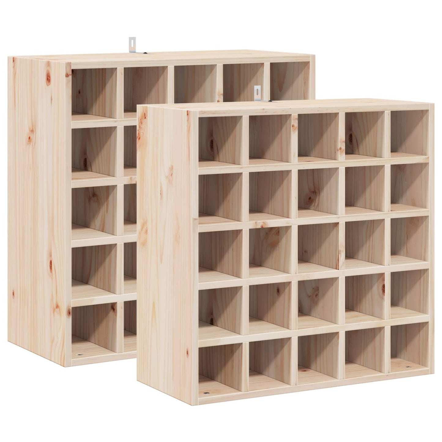 Vinfad 2 stk. Naturfarvet 56 x 25 x 56 cm Massiv fyrretræ