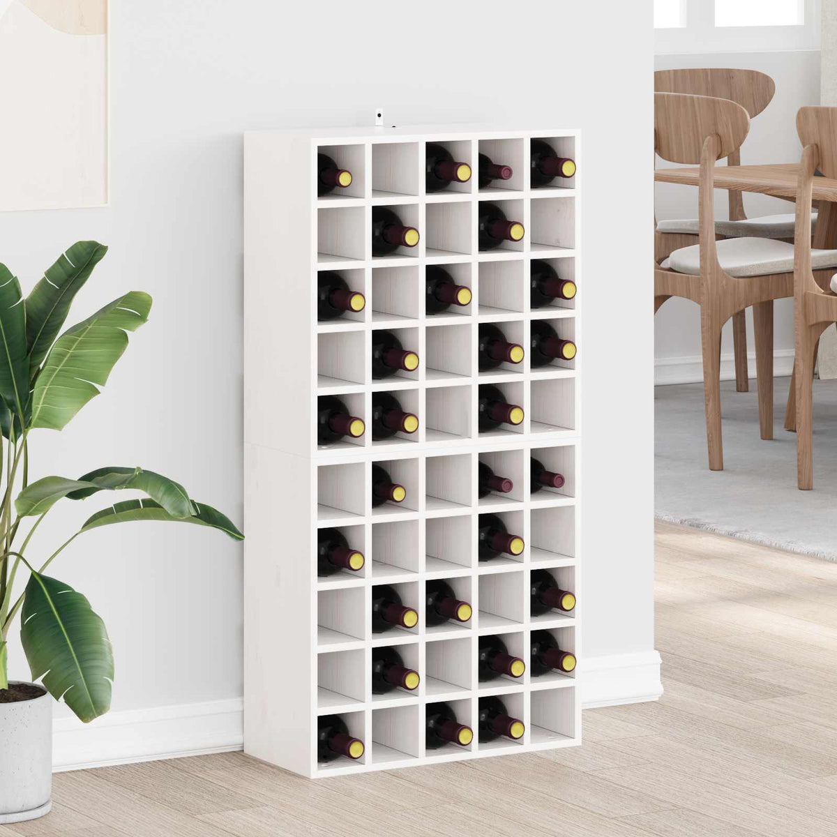 Vinfad 2 stk. Hvid 56 x 25 x 56 cm Massiv fyrretræ