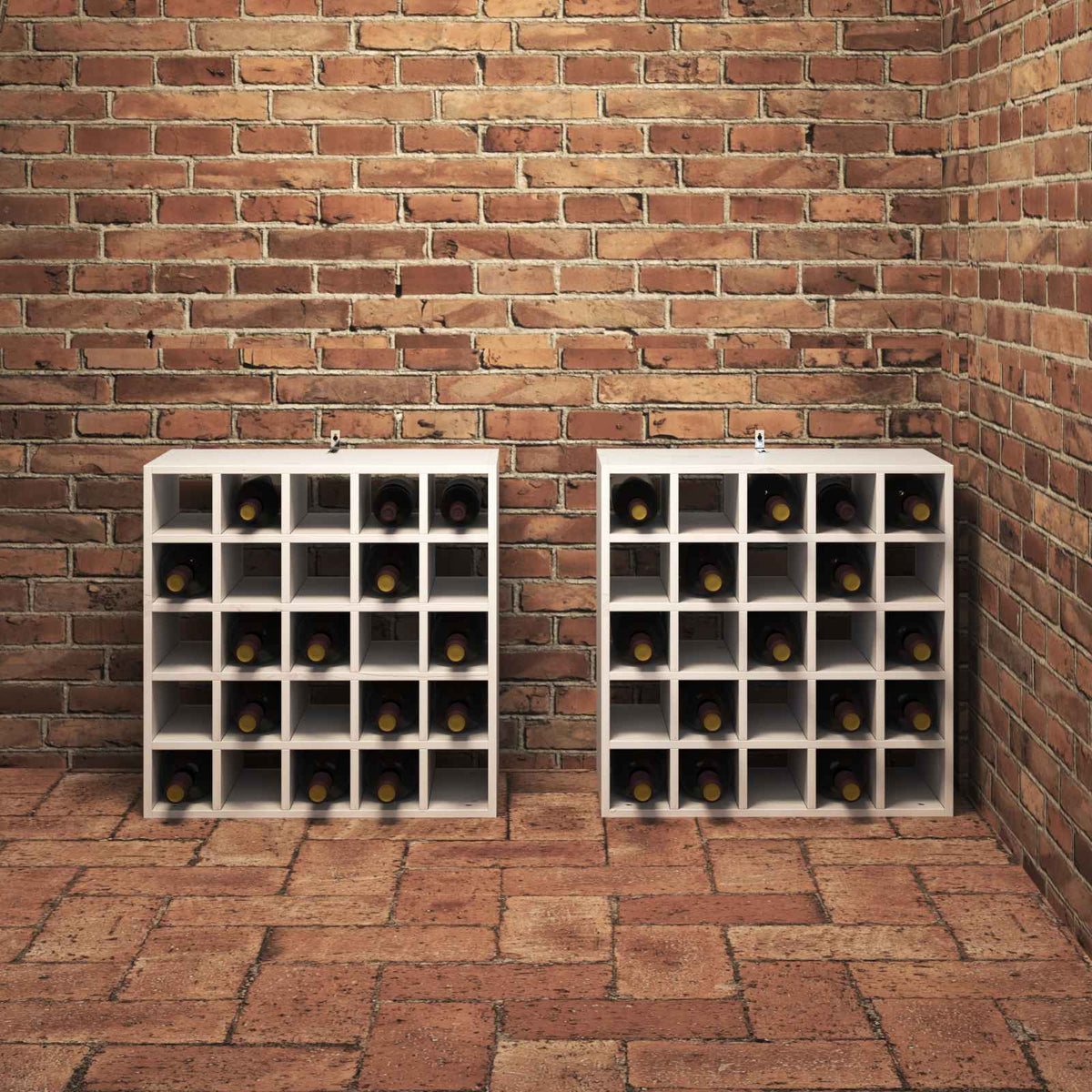 Vinfad 2 stk. Hvid 56 x 25 x 56 cm Massiv fyrretræ