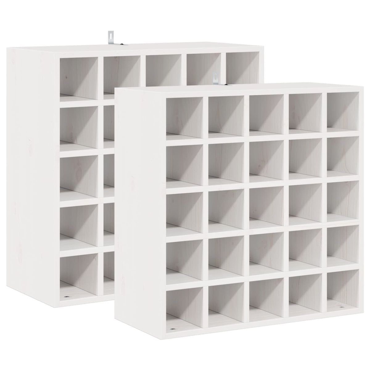 Vinfad 2 stk. Hvid 56 x 25 x 56 cm Massiv fyrretræ