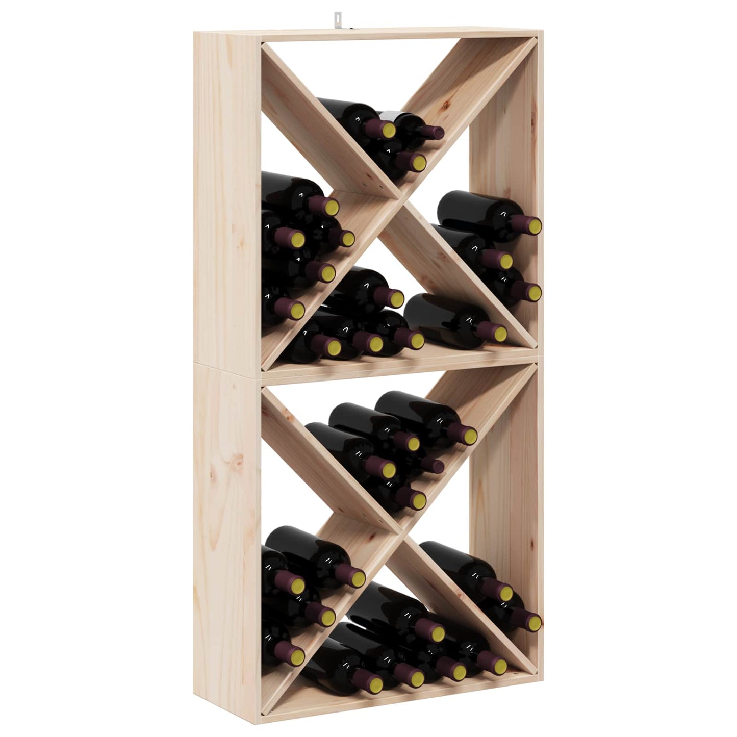 Vinfad 2 stk. Naturfarvet 62 x 25 x 62 cm Massiv fyrretræ