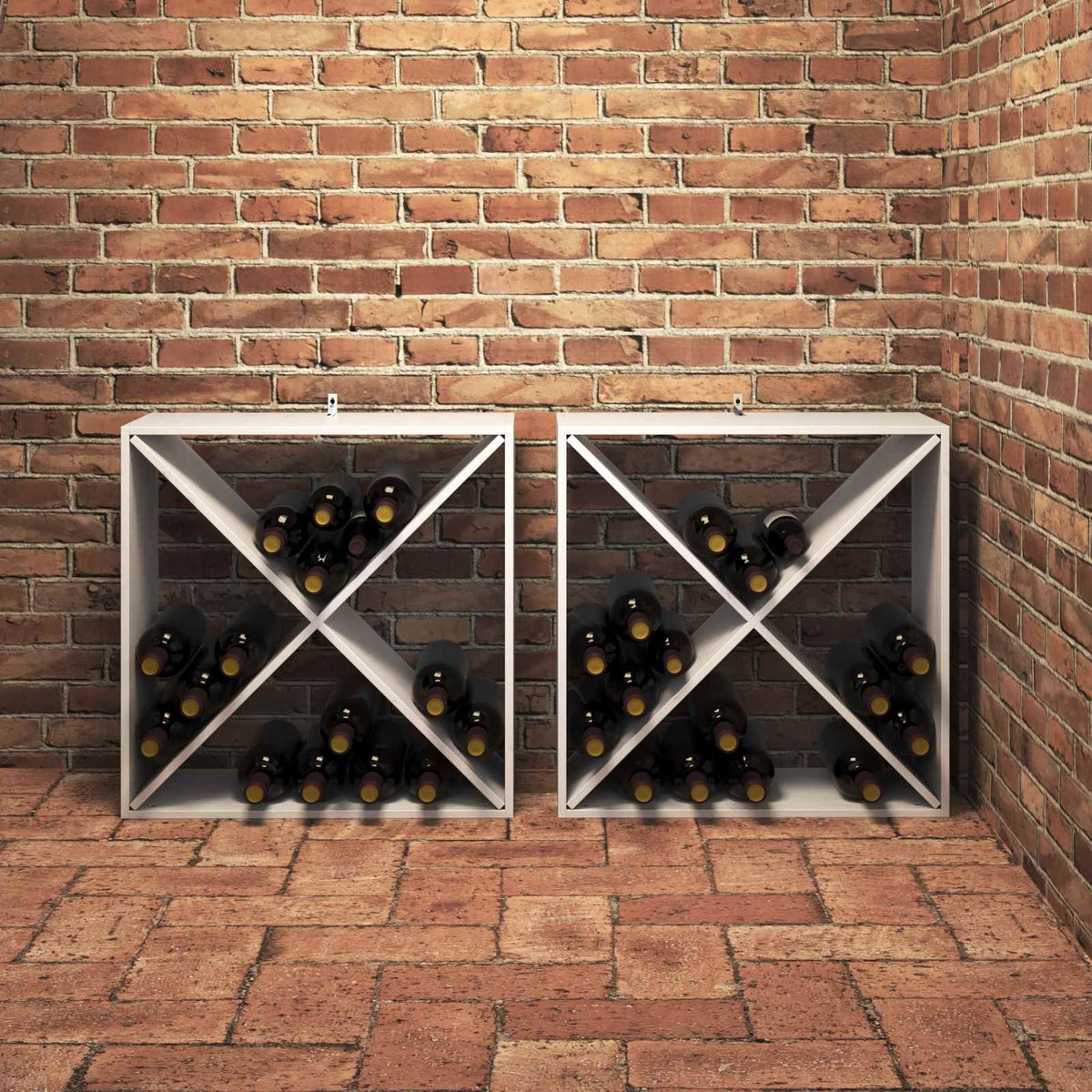 Vinfad 2 stk. Hvid 62 x 25 x 62 cm Massiv fyrretræ