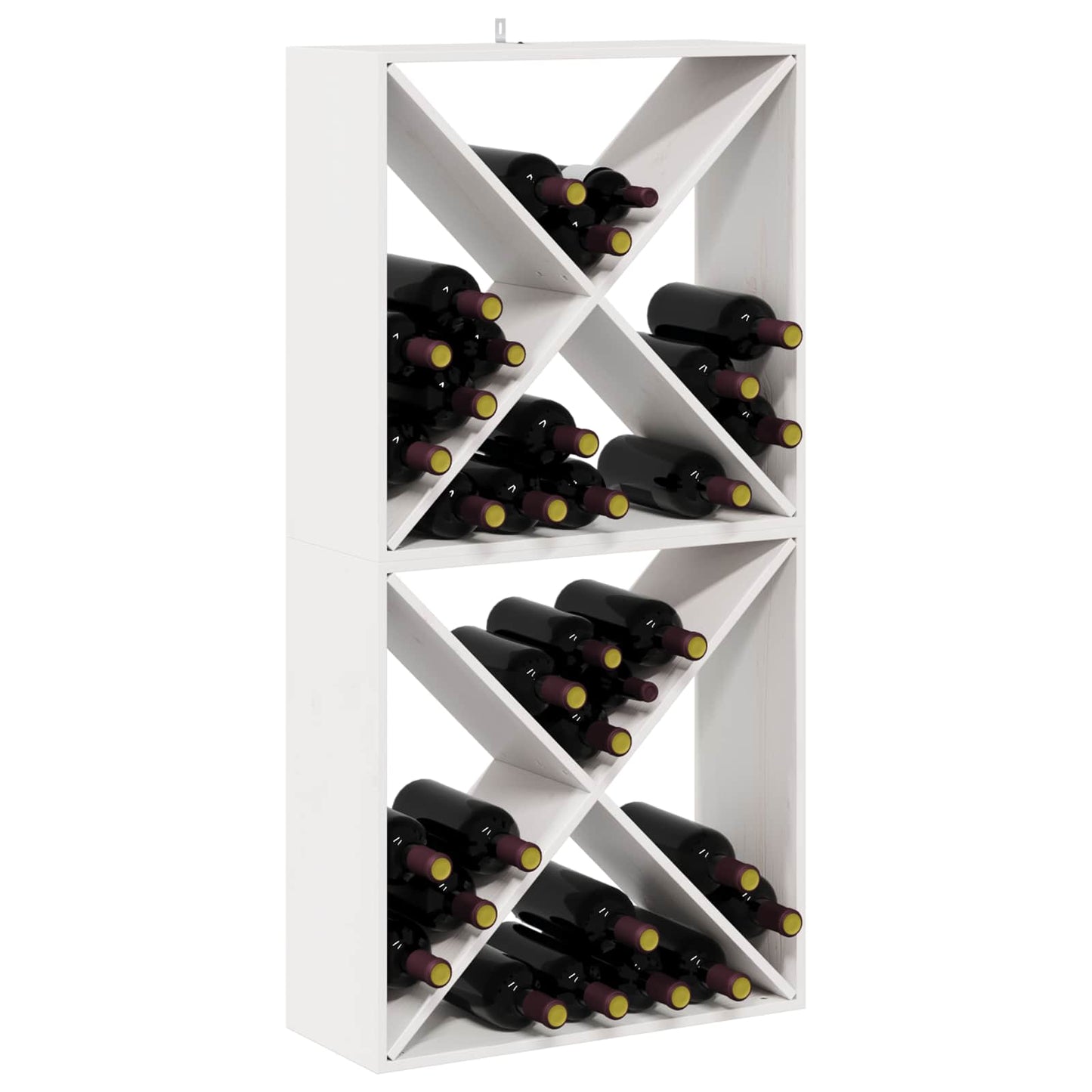 Vinfad 2 stk. Hvid 62 x 25 x 62 cm Massiv fyrretræ
