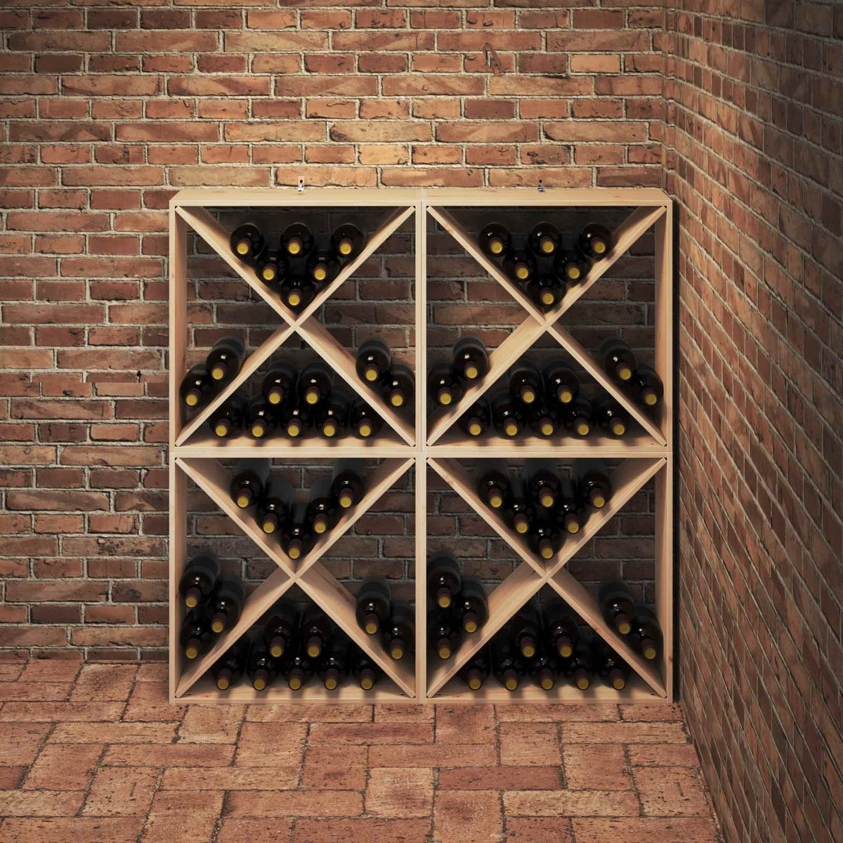 Vinfad 4 stk. Naturfarvet 62 x 25 x 62 cm Massiv fyrretræ