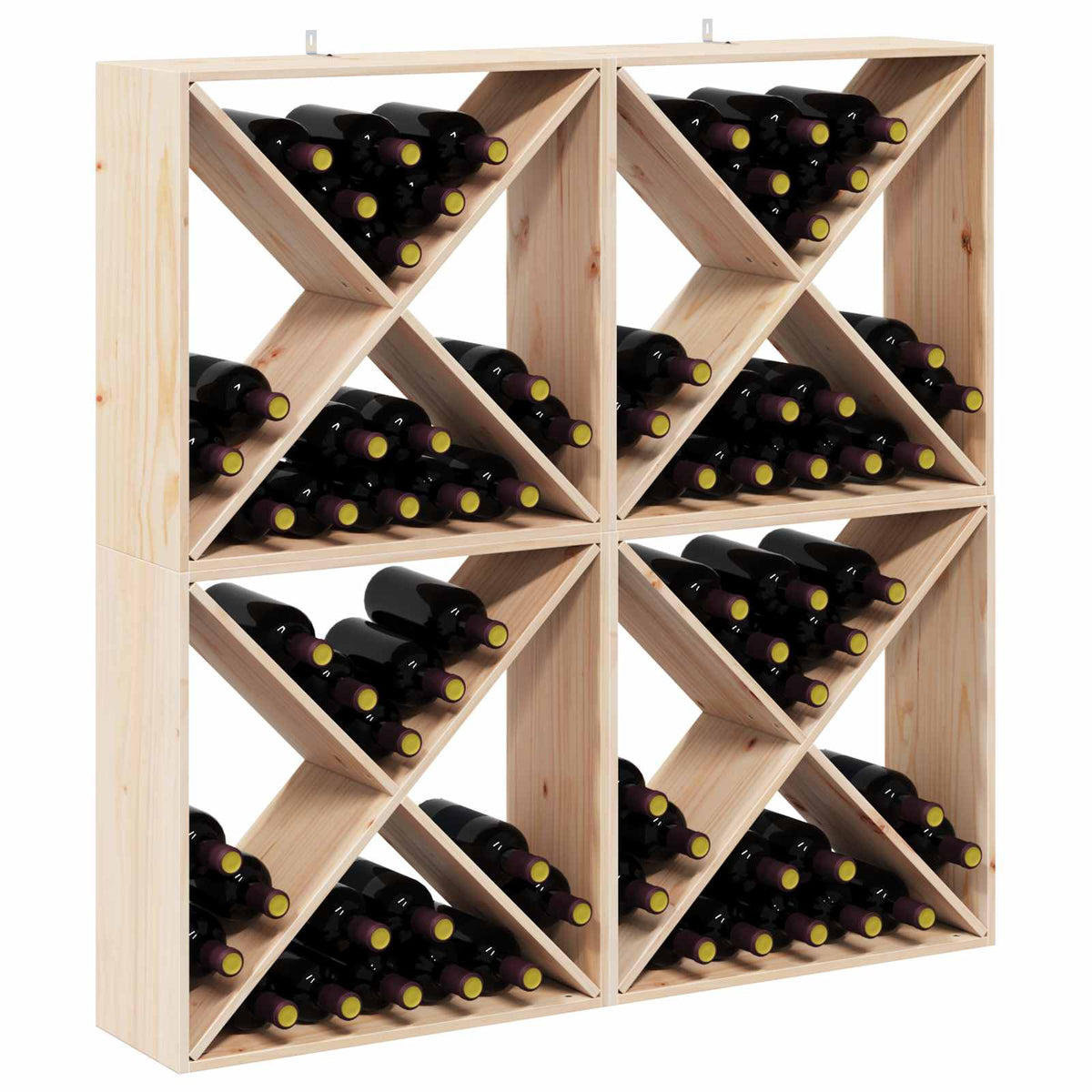 Vinfad 4 stk. Naturfarvet 62 x 25 x 62 cm Massiv fyrretræ