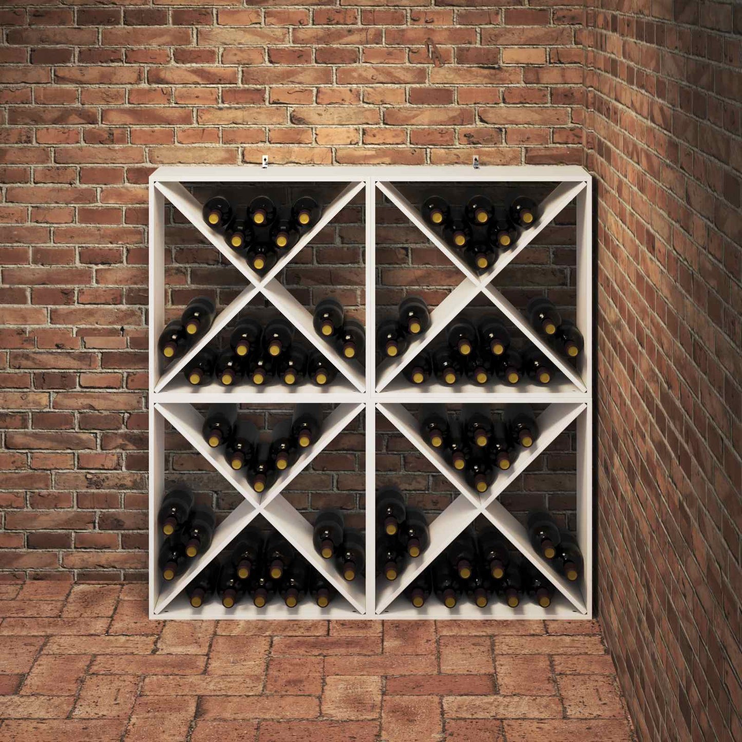 Vinfad 4 stk. Hvid 62 x 25 x 62 cm Massiv fyrretræ