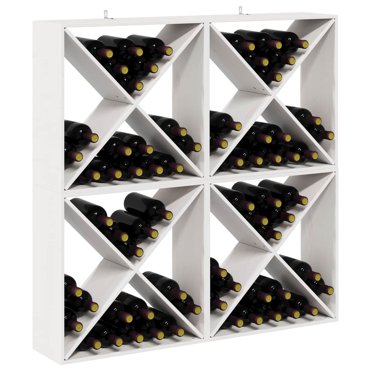Vinfad 4 stk. Hvid 62 x 25 x 62 cm Massiv fyrretræ
