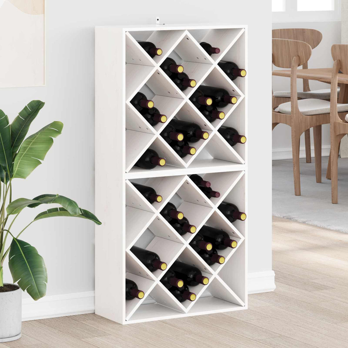 Vinfad 2 stk. Hvid 62 x 25 x 62 cm Massiv fyrretræ