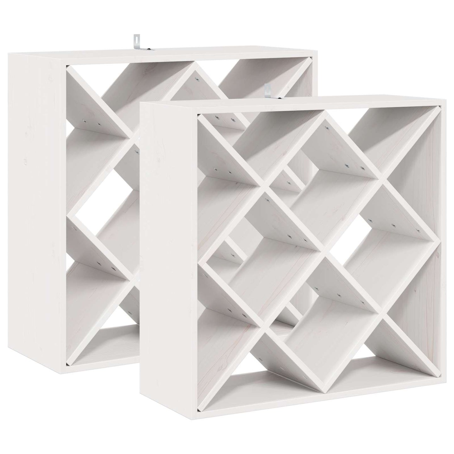 Vinfad 2 stk. Hvid 62 x 25 x 62 cm Massiv fyrretræ