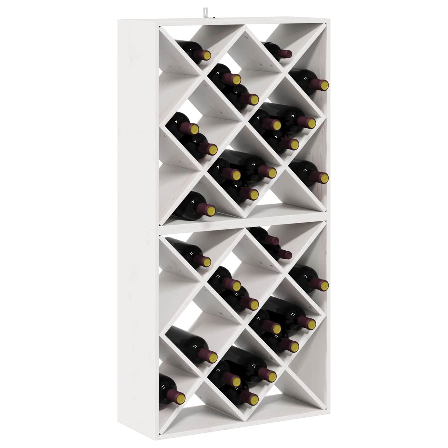 Vinfad 2 stk. Hvid 62 x 25 x 62 cm Massiv fyrretræ
