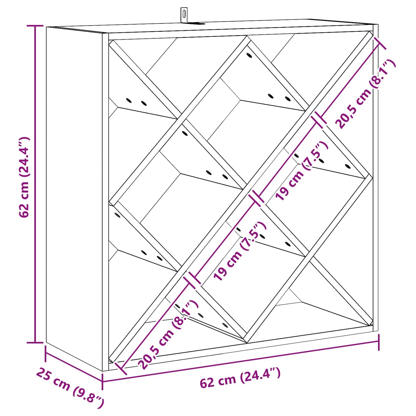 Vinfad 2 stk. Hvid 62 x 25 x 62 cm Massiv fyrretræ