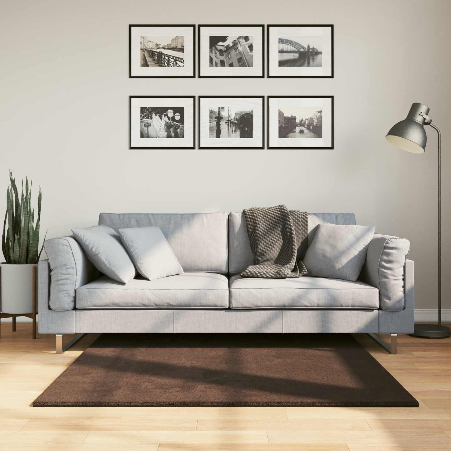 Medium luv blød og vaskbar tæppe HUARTE Brun 120 x 120 cm
