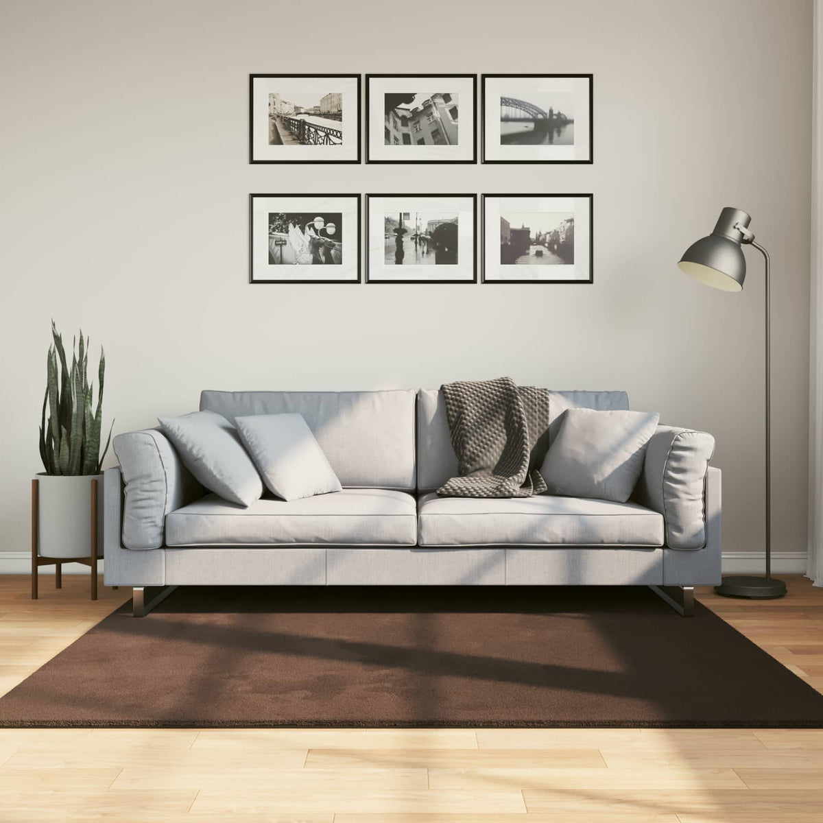 Medium luv blød og vaskbar tæppe HUARTE Brun 160 x 160 cm