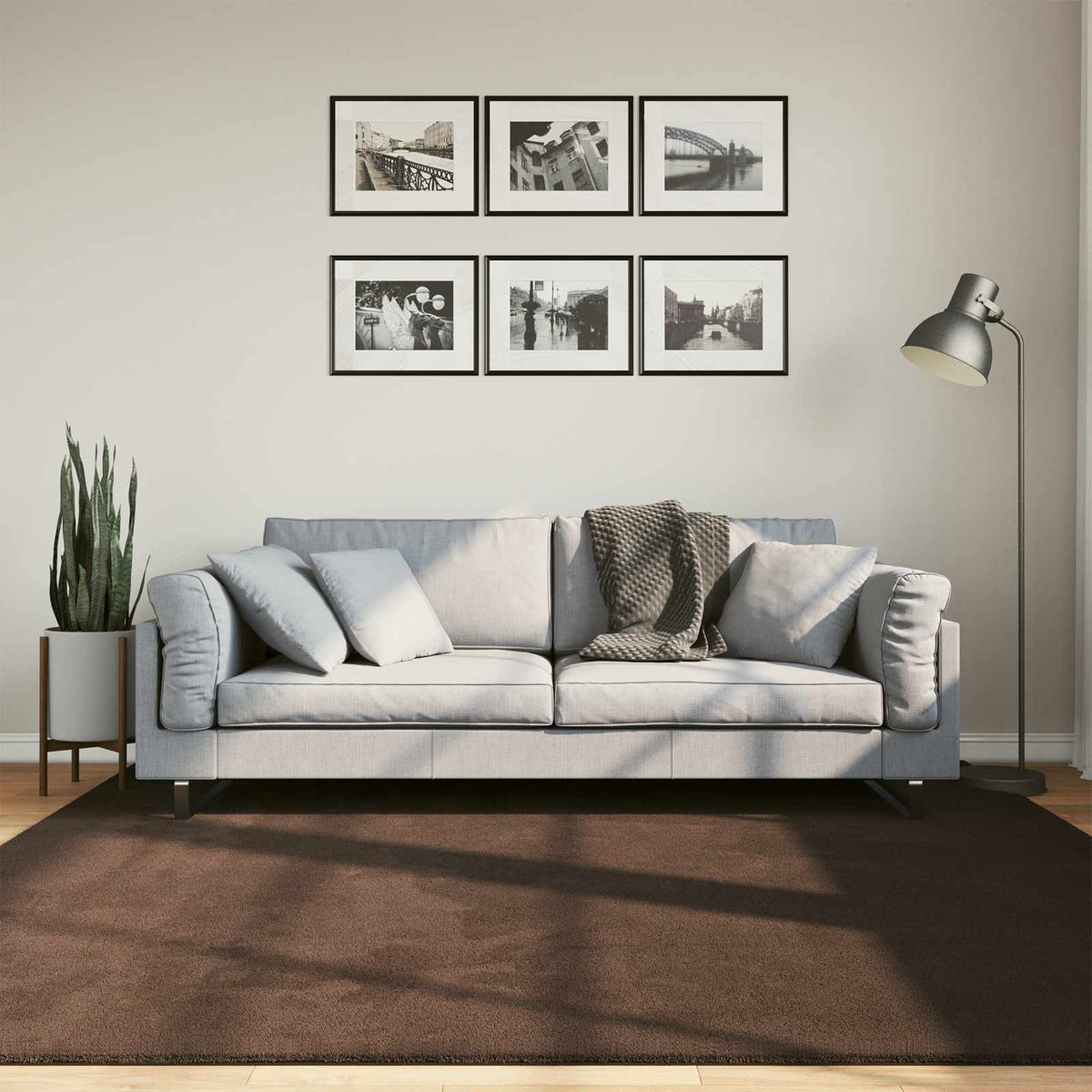Medium luv blød og vaskbar tæppe HUARTE Brun 200 x 200 cm