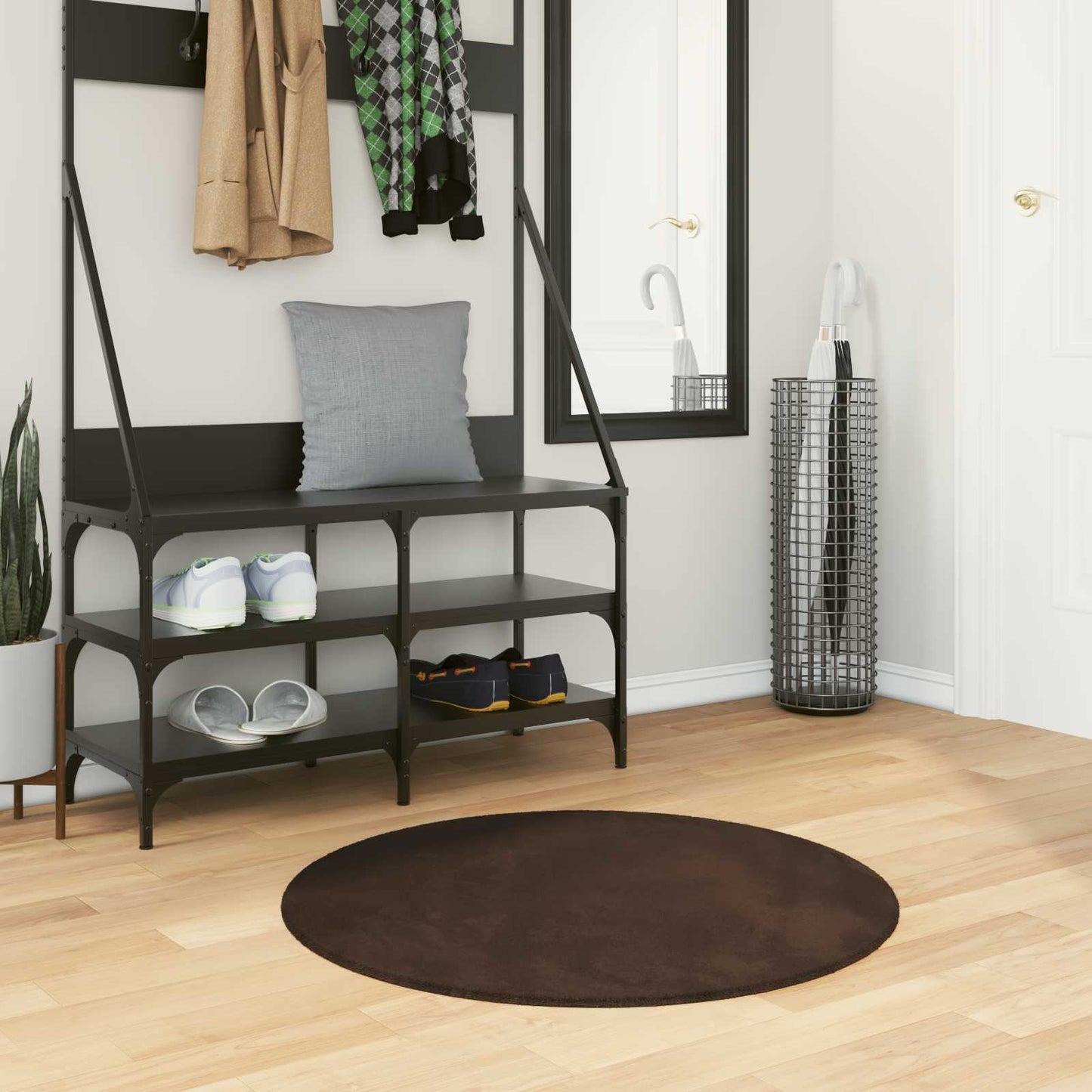 Medium luv blød og vaskbar tæppe HUARTE Brun Ø 80 CM Polyester