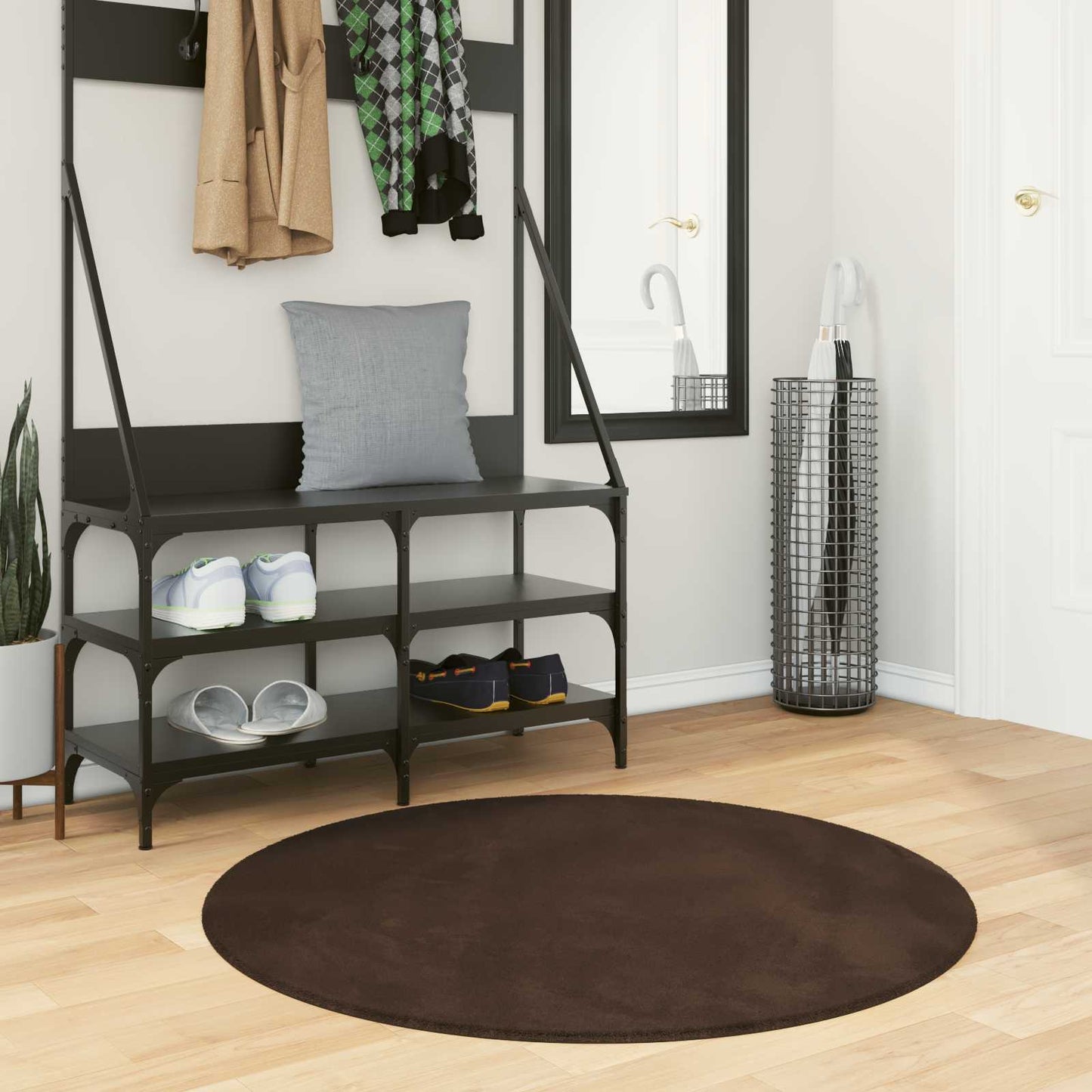 Medium luv blød og vaskbar tæppe HUARTE Brun Ø 100 CM Polyester
