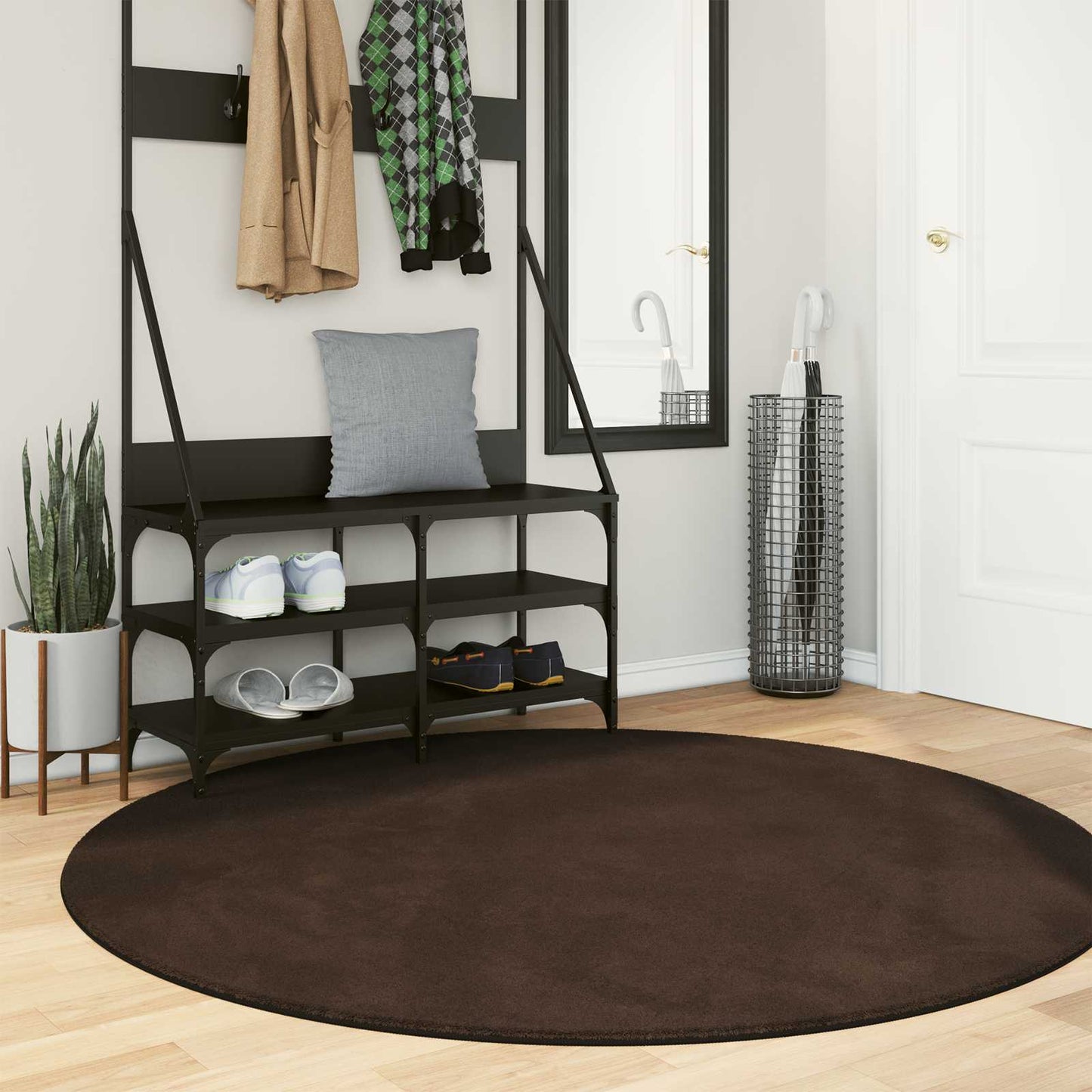 Medium luv blød og vaskbar tæppe HUARTE Brun Ø 160 CM Polyester