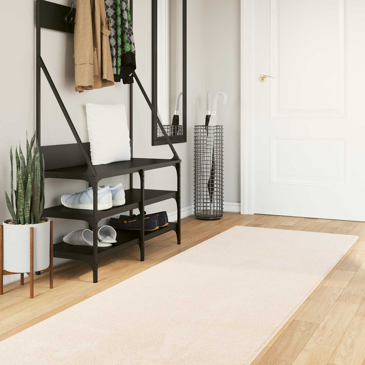 Medium luv blød og vaskbar tæppe HUARTE Beige 80 x 500 cm