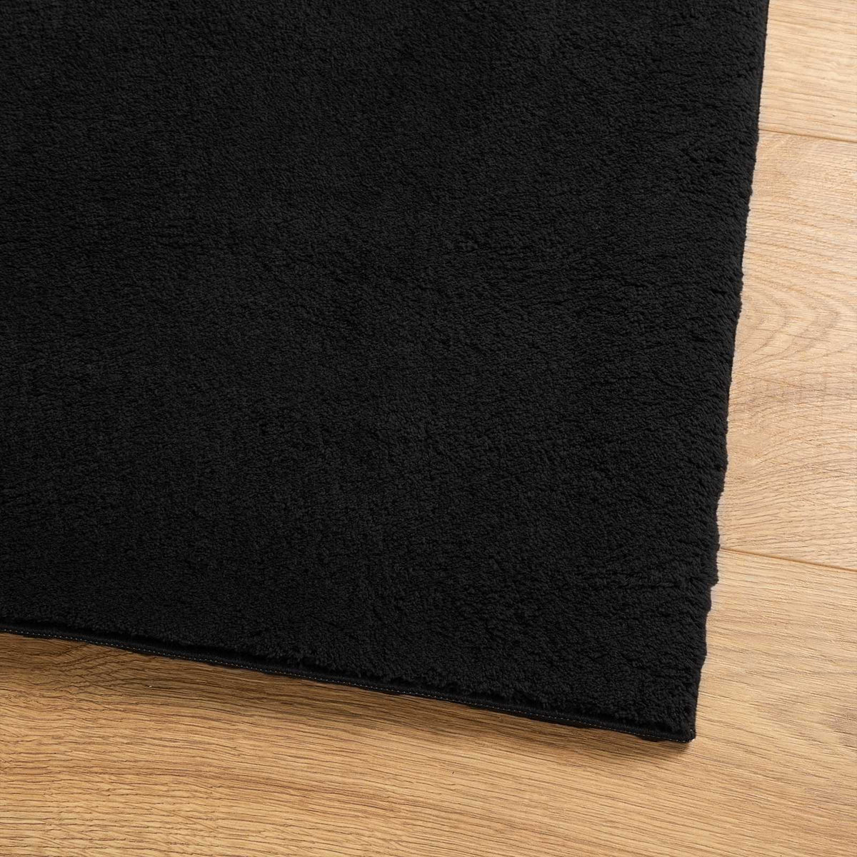 Medium luv blød og vaskbar tæppe HUARTE Sort 500 x 80 cm
