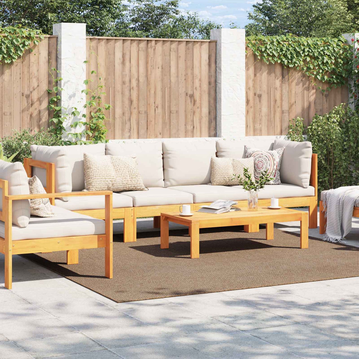 Indendørs og udendørs tæppe AGIRA Naturfarvet 240 x 240 cm