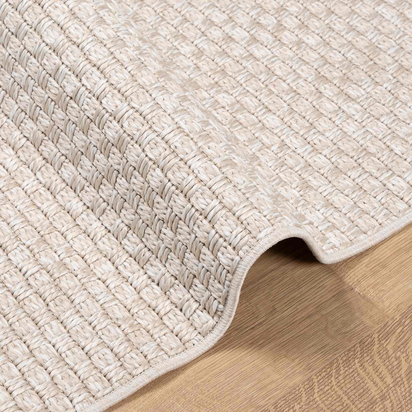 Områdetæpper Rektangulær FARO Creme 200 x 140 cm Polyester