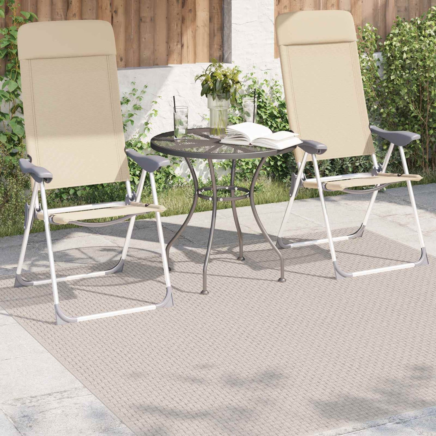 Områdetæpper Firkantet FARO Creme 200 x 200 cm Polyester