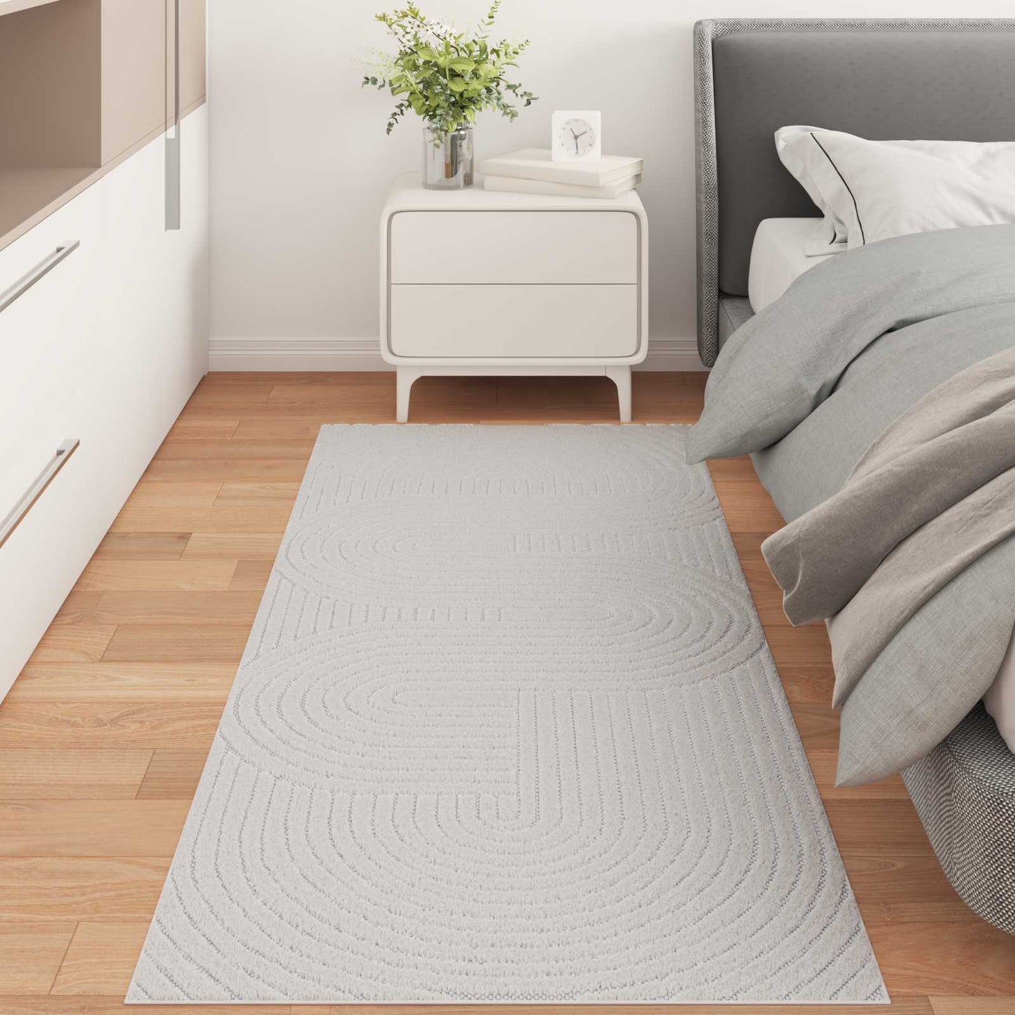Indendørs og udendørs tæppe PALMERAS Creme 150 x 80 cm
