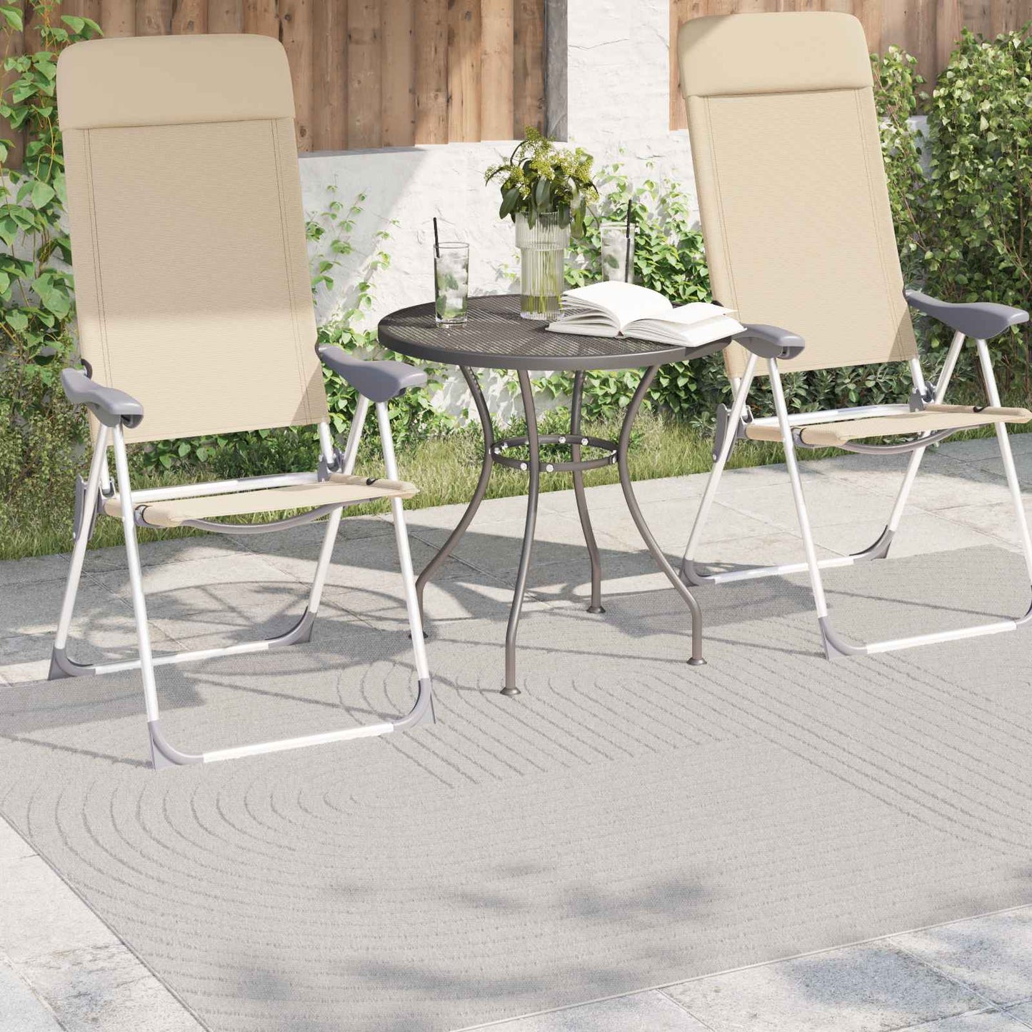 Indendørs og udendørs tæppe PALMERAS Creme 230 x 160 cm