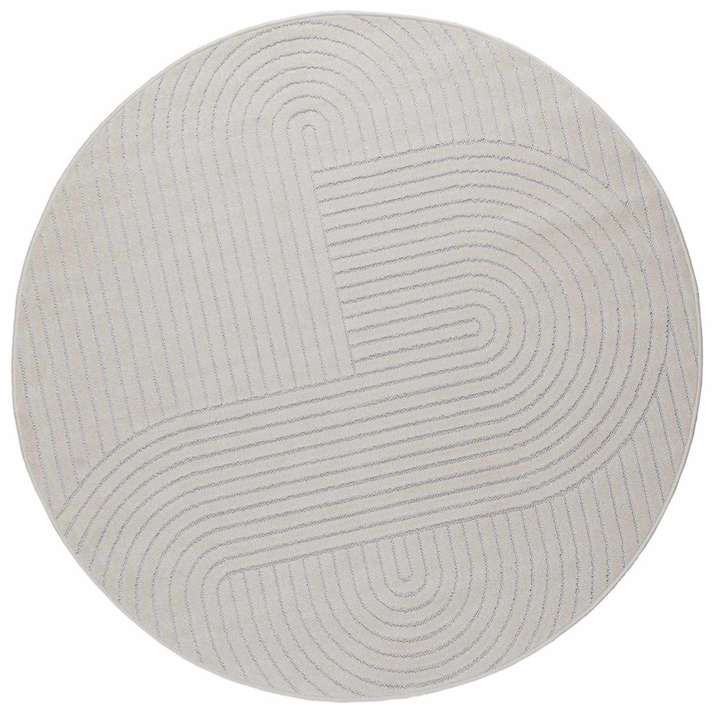Indendørs og udendørs tæppe PALMERAS Creme Ø 120 CM Polyester