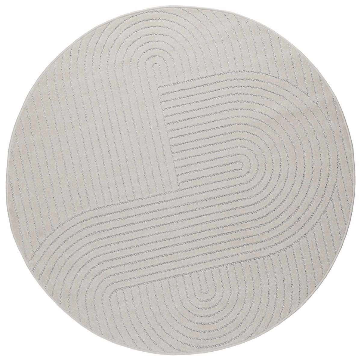 Indendørs og udendørs tæppe PALMERAS Creme Ø 160 CM Polyester