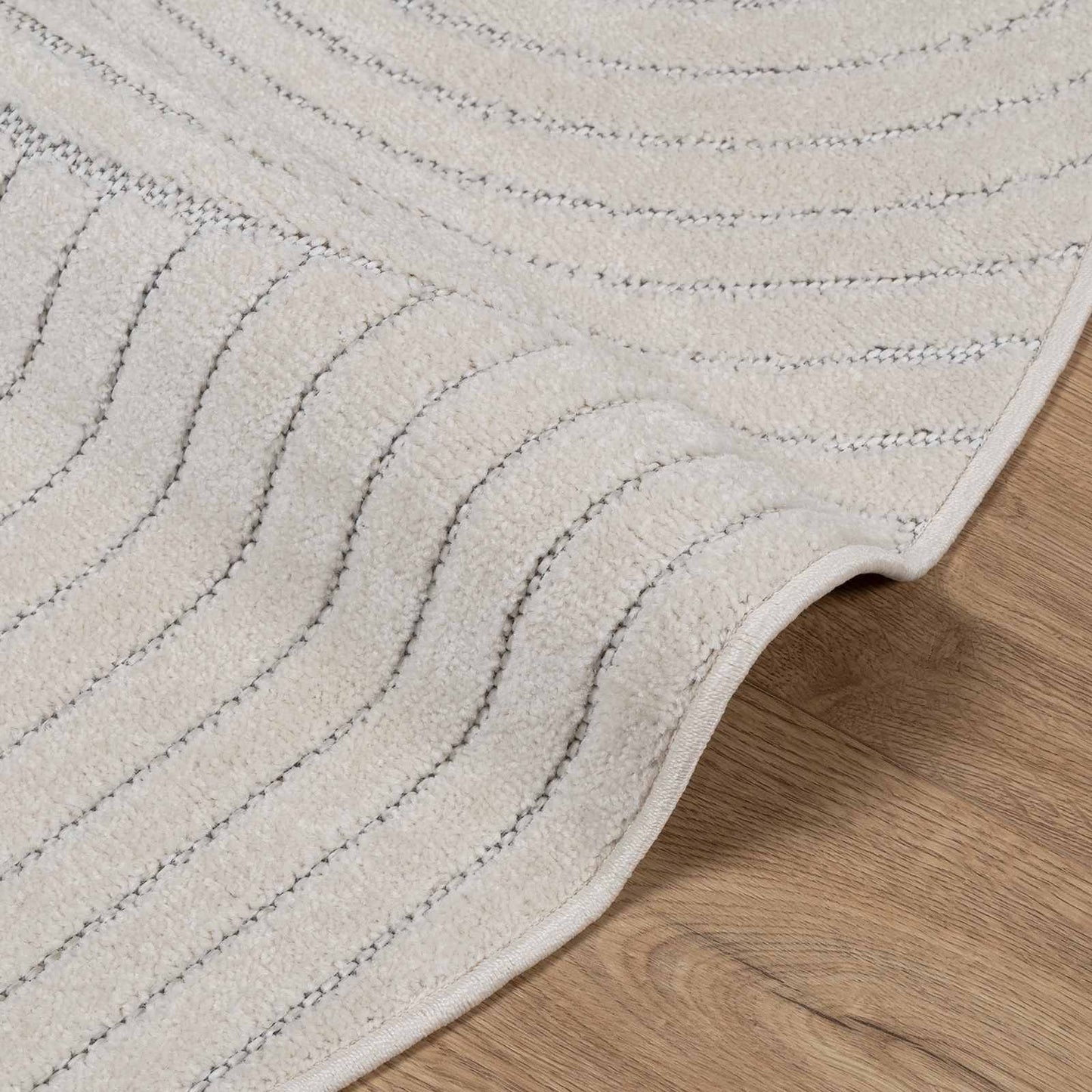 Indendørs og udendørs tæppe PALMERAS Creme Ø 200 CM Polyester