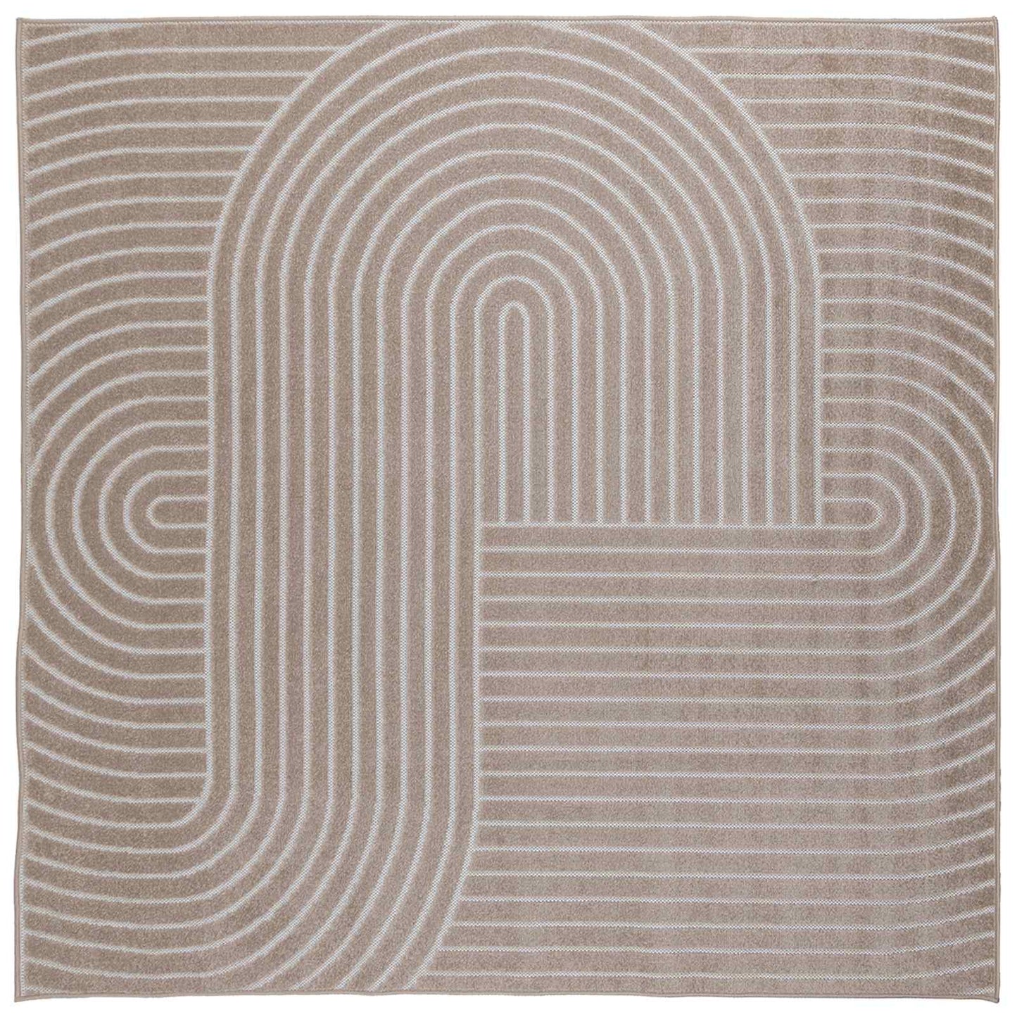 Indendørs og udendørs tæppe PALMERAS Beige 120 x 120 cm