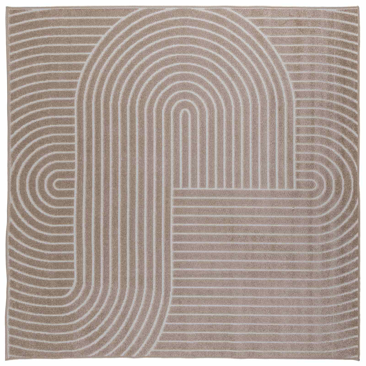 Indendørs og udendørs tæppe PALMERAS Beige 240 x 240 cm