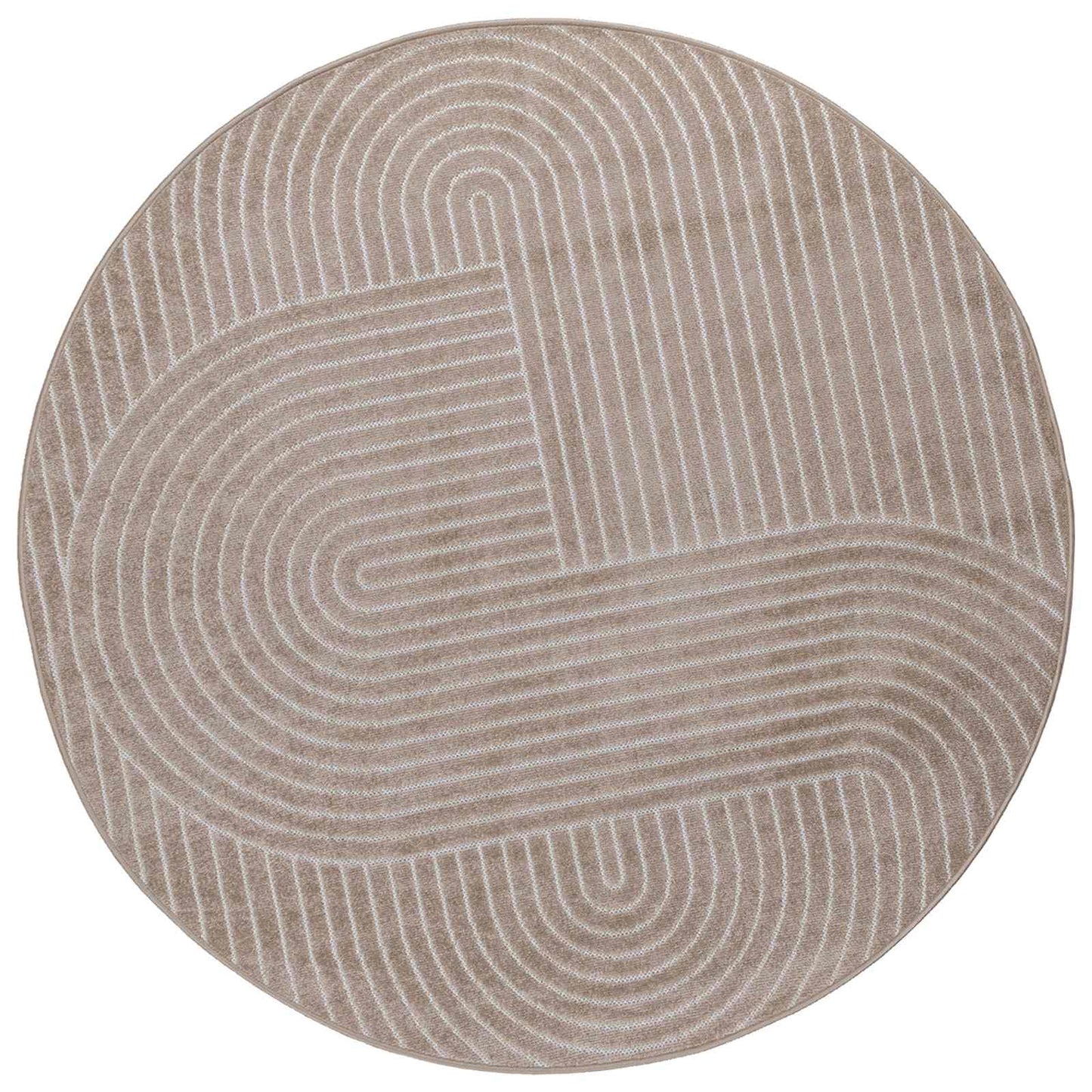 Indendørs og udendørs tæppe PALMERAS Beige Ø 120 CM Polyester