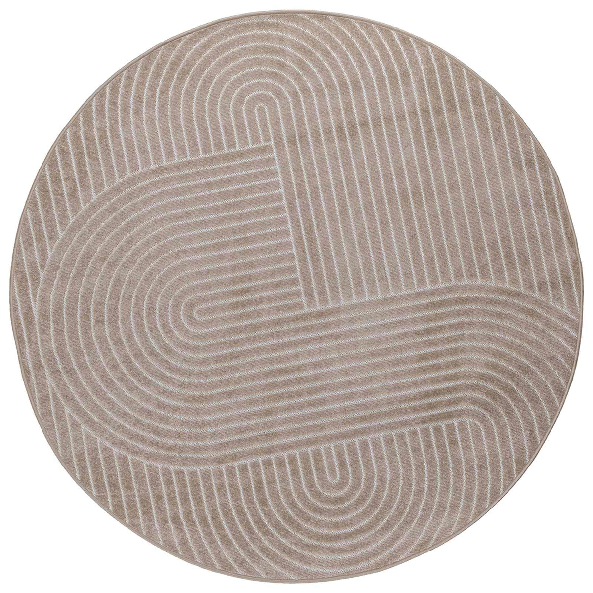 Indendørs og udendørs tæppe PALMERAS Beige Ø 200 CM Polyester
