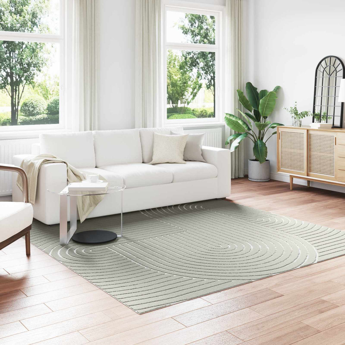 Indendørs og udendørs tæppe PALMERAS Grøn 240 x 240 cm