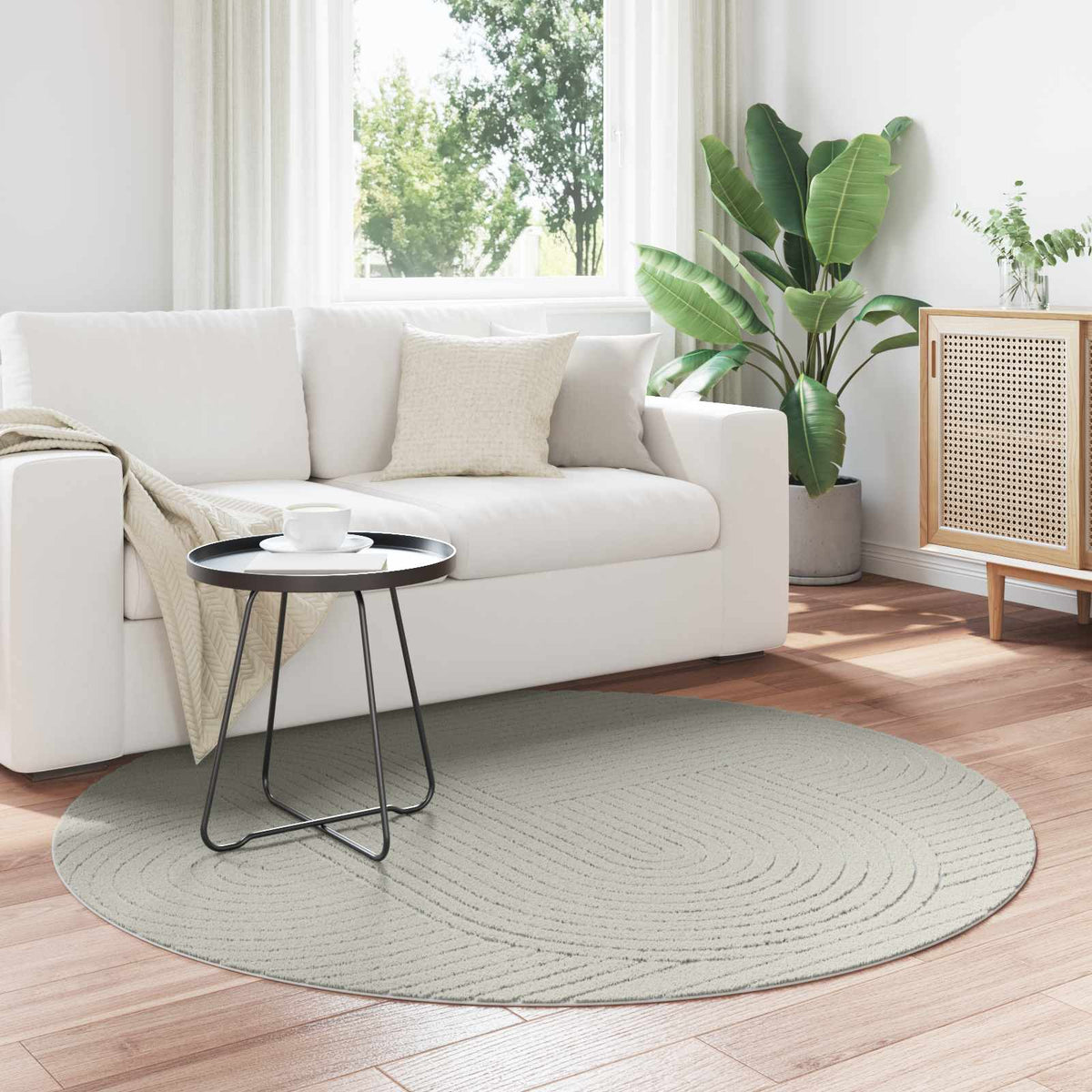 Indendørs og udendørs tæppe PALMERAS Grøn Ø 160 CM Polyester