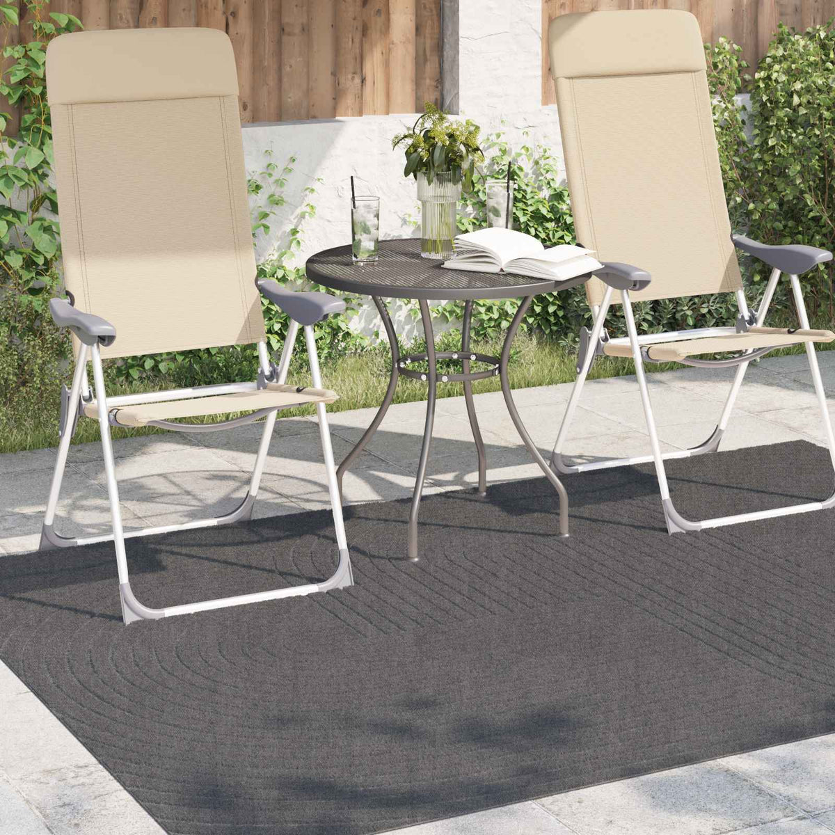 Indendørs og udendørs tæppe PALMERAS Antracit 170 x 120 cm