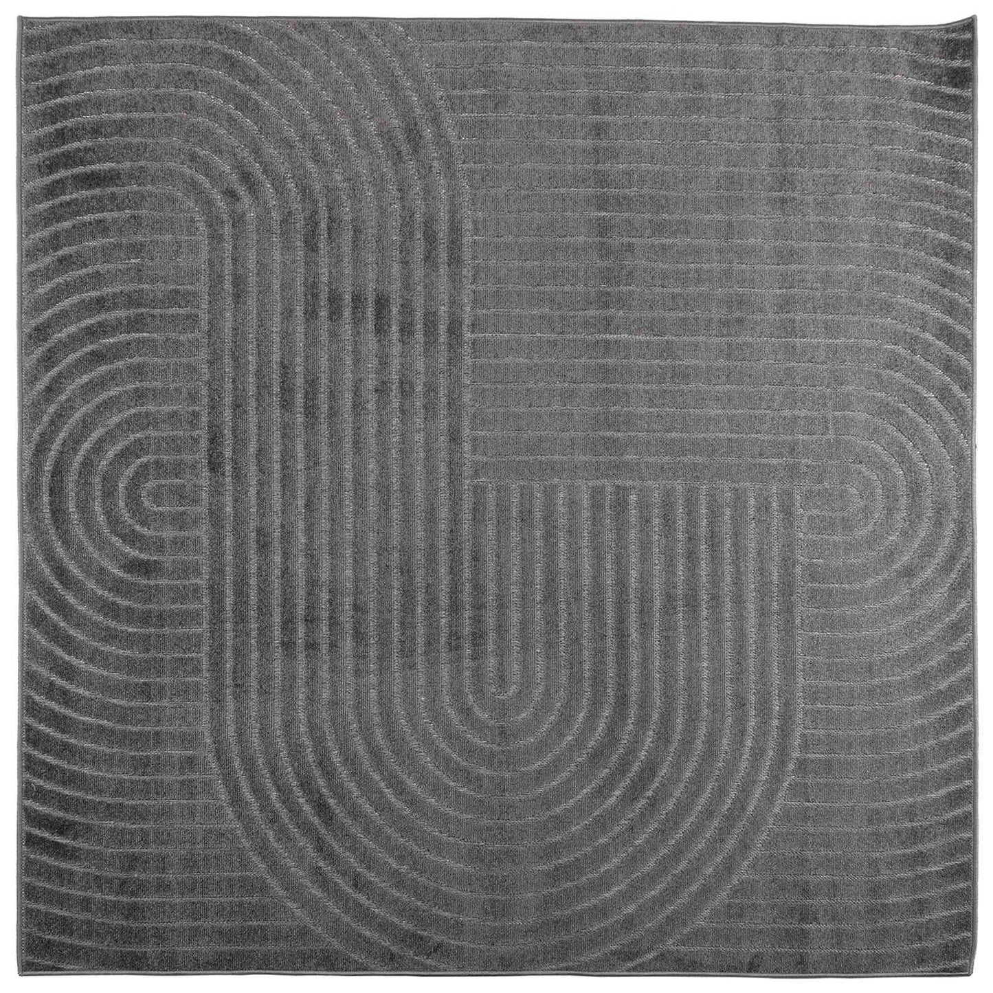Indendørs og udendørs tæppe PALMERAS Antracit 200 x 200 cm