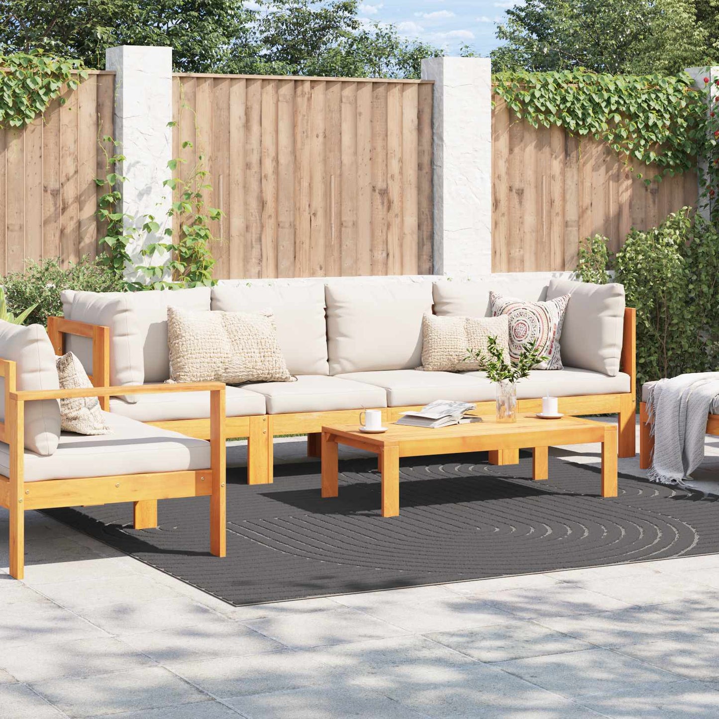 Indendørs og udendørs tæppe PALMERAS Antracit 240 x 240 cm