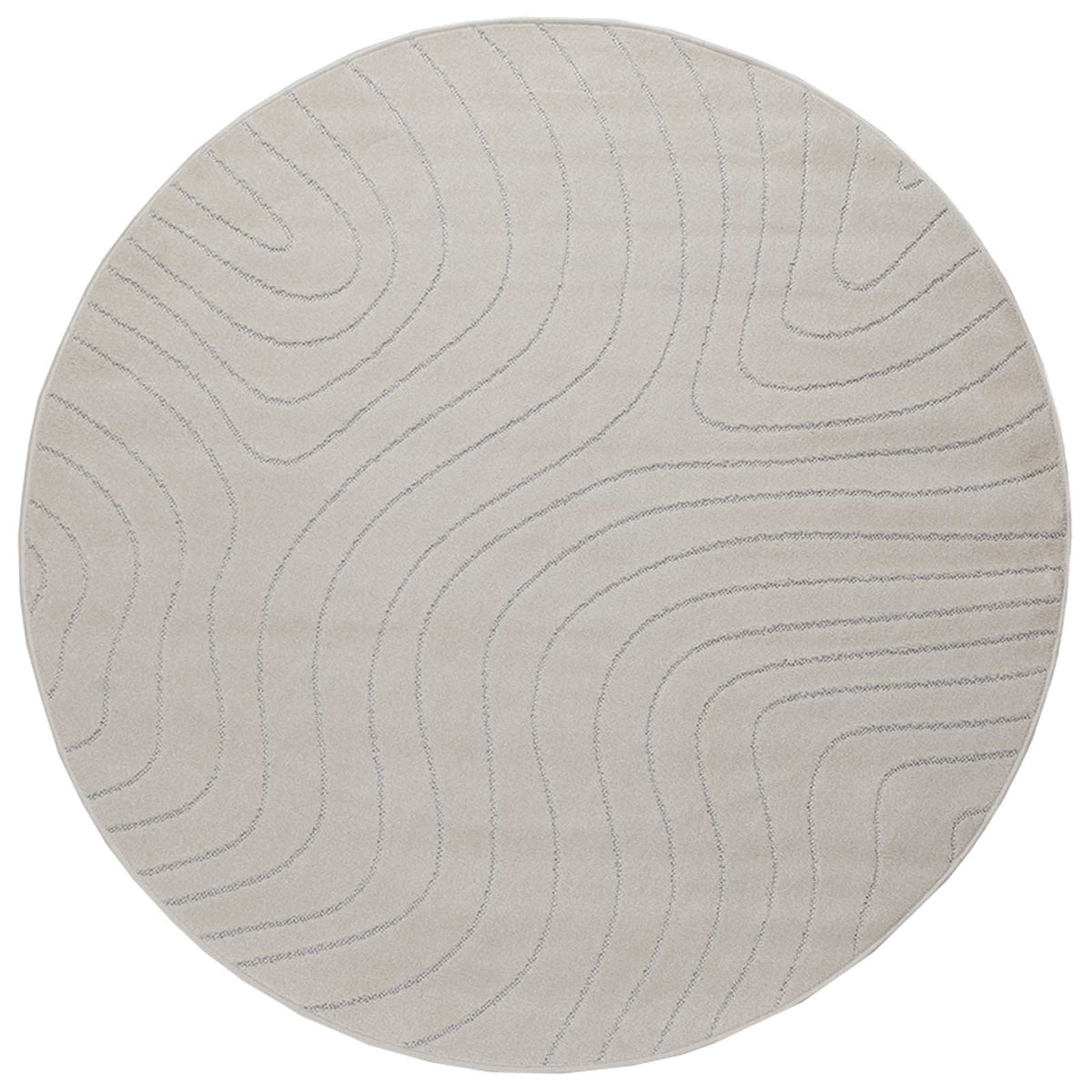 Indendørs og udendørs tæppe PALMERAS Creme Ø 120 CM Polyester