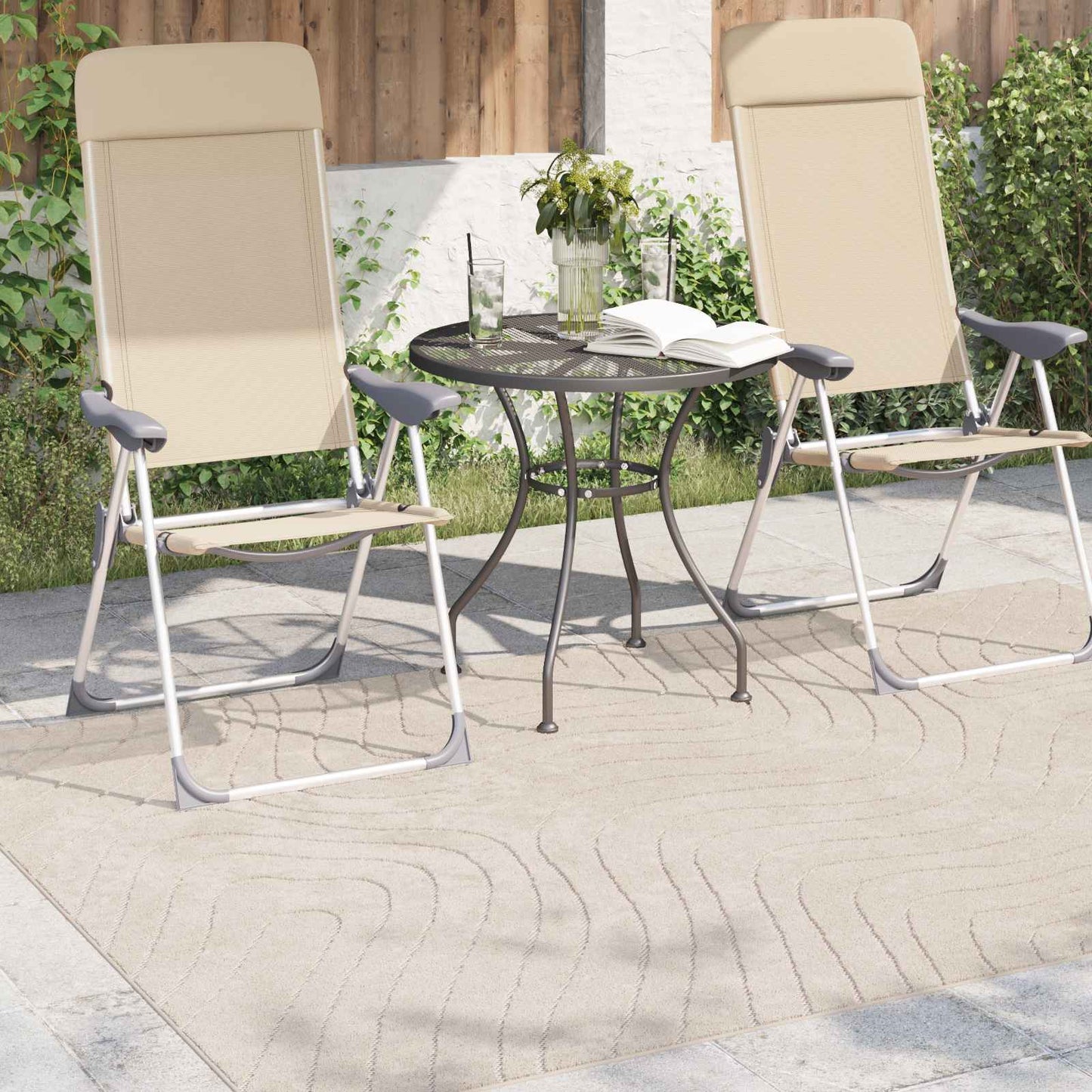 Indendørs og udendørs tæppe PALMERAS Beige 140 x 200 cm