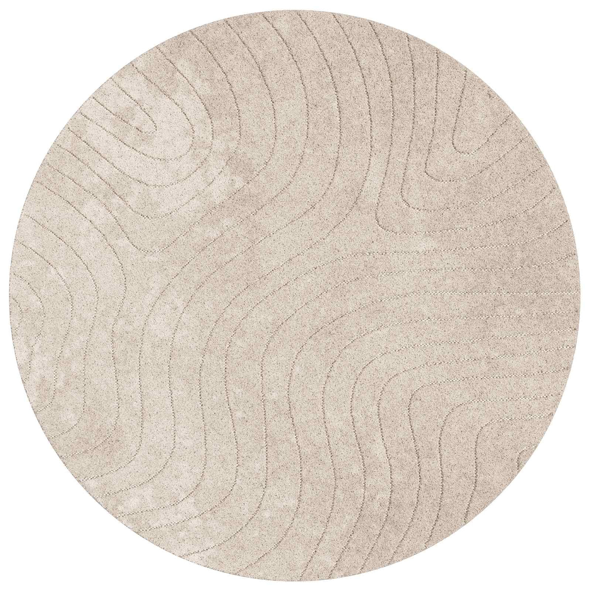 Indendørs og udendørs tæppe PALMERAS Beige Ø 160 CM Polyester