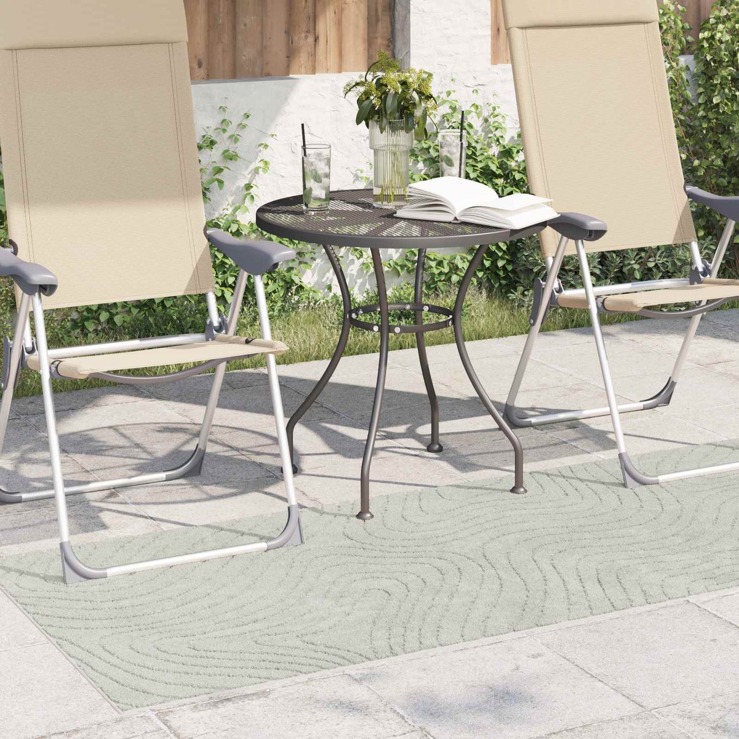 Indendørs og udendørs tæppe PALMERAS Grøn 80 x 150 cm Polyester