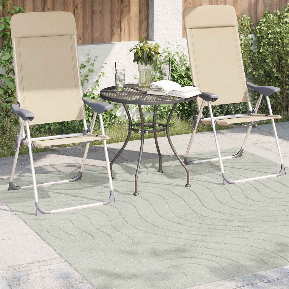 Indendørs og udendørs tæppe PALMERAS Grøn 200 x 200 cm