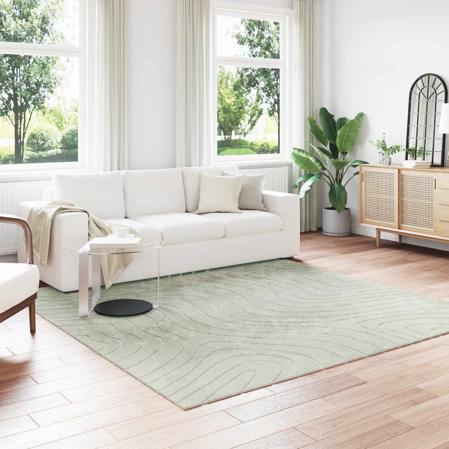Indendørs og udendørs tæppe PALMERAS Grøn 240 x 240 cm