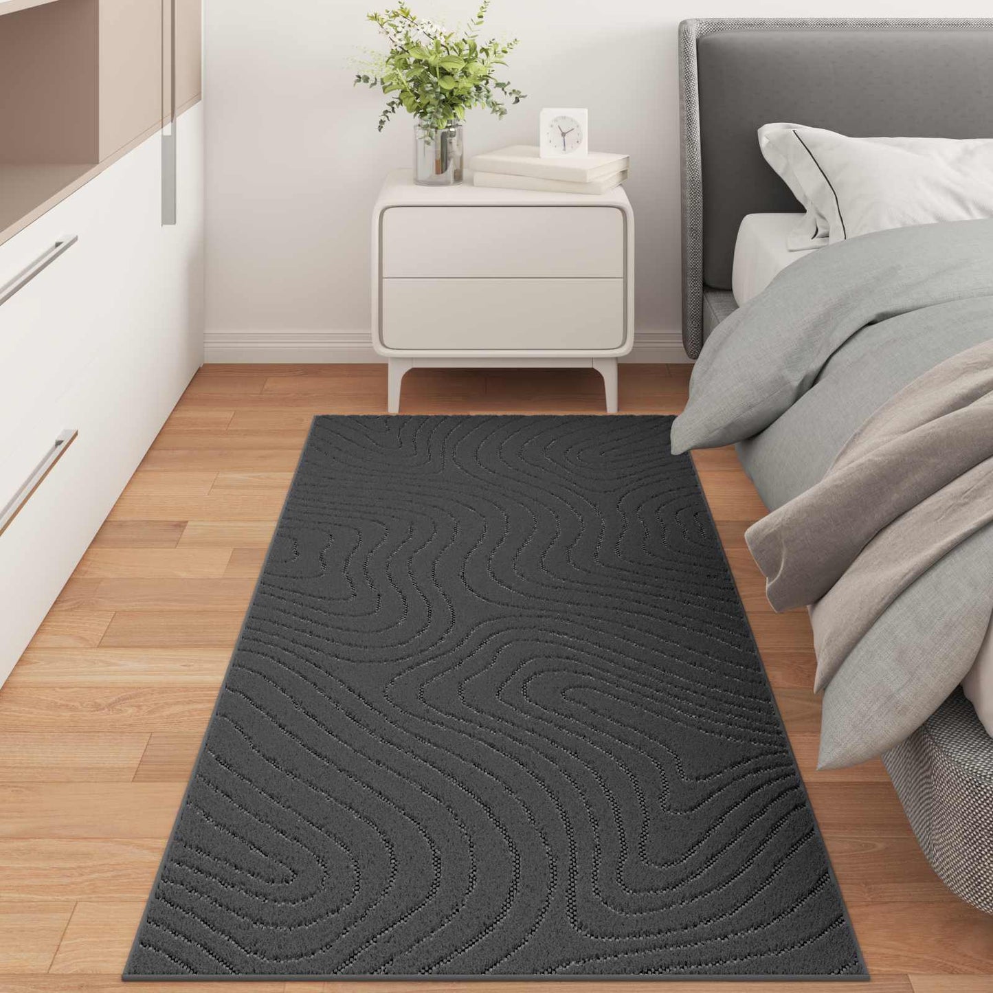 Indendørs og udendørs tæppe PALMERAS Antracit 200 x 80 cm