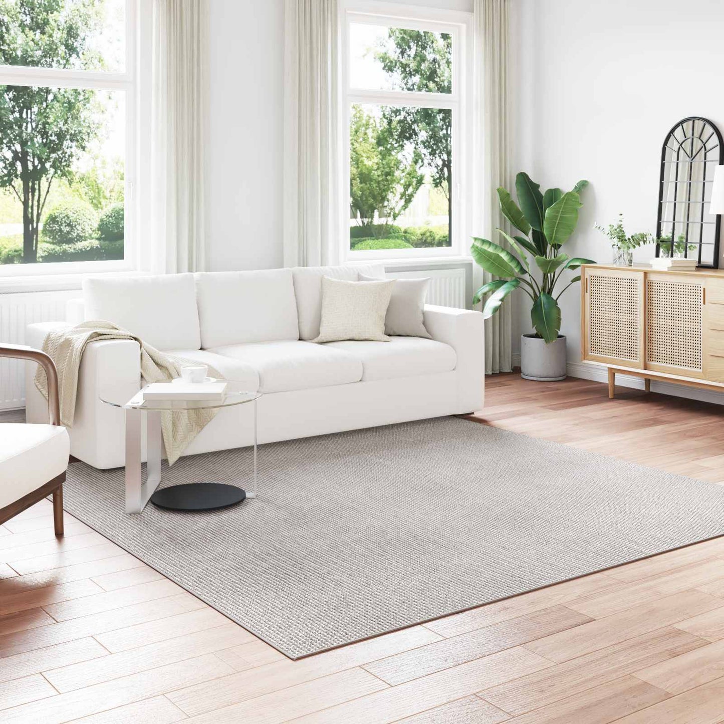 Indendørs tæppe LUGO Cremefarvet 240 x 240 cm Polyester